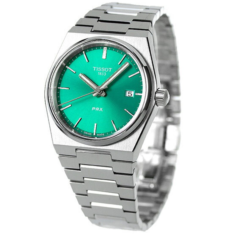 Tissot PRX 35mm Quartz Steel Green Dial Unisex Watch T137.210.11.081.00 T1372101108100