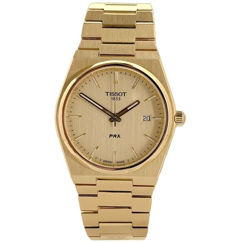 Tissot PRX 40mm Quartz Steel Gold Dial Men's Watch T137.410.33.021.00 T1374103302100