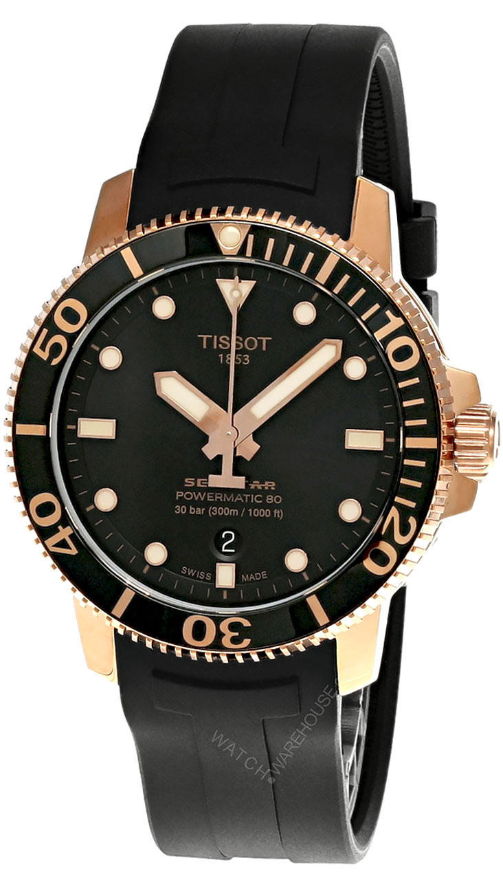 Tissot Seastar 1000 Powermatic 80 43mm Rubber Men's Watch T120.407.37.051.01 T1204073705101
