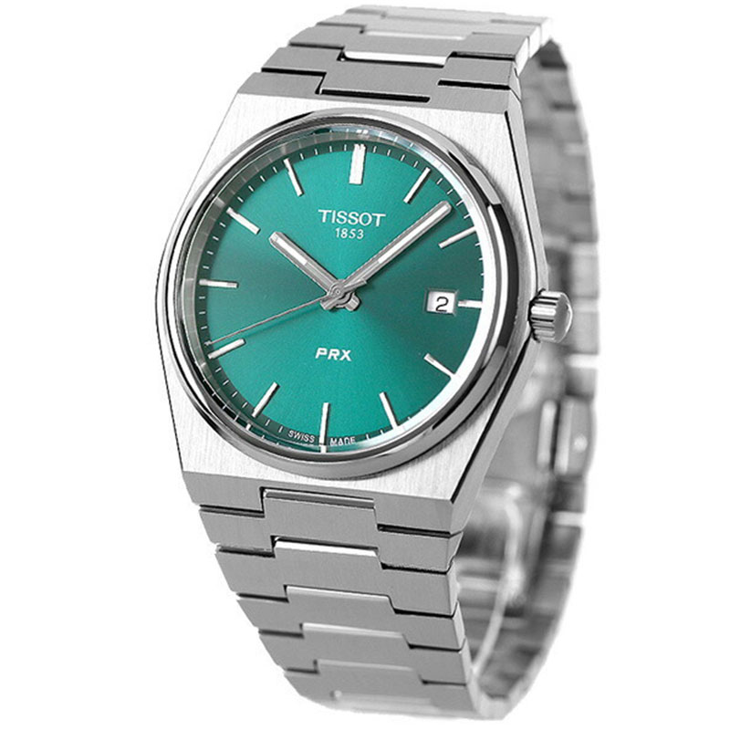 Tissot PRX 39.5mm Quartz Steel Green Dial Men's Watch T137.410.11.091.00 T1374101109100