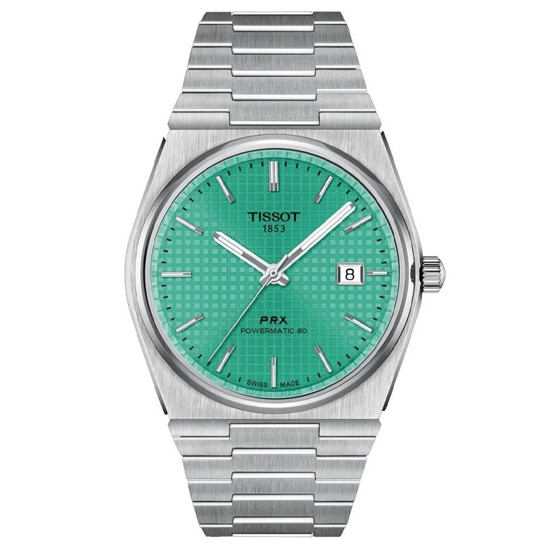 Tissot PRX Powermatic 80 Automatic 40mm Mint Green Dial Stainless Steel Bracelet Men's Watch T137.407.11.091.01