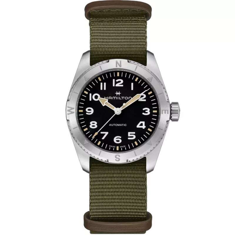 Hamilton Khaki Field Expedition Auto 37mm Black Dial Green NATO H70225931