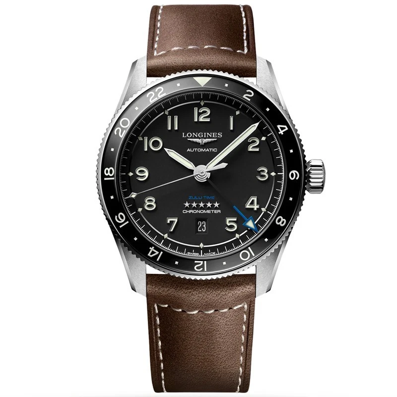 Longines Spirit Zulu Time 42mm Black Men's Watch L38124532
