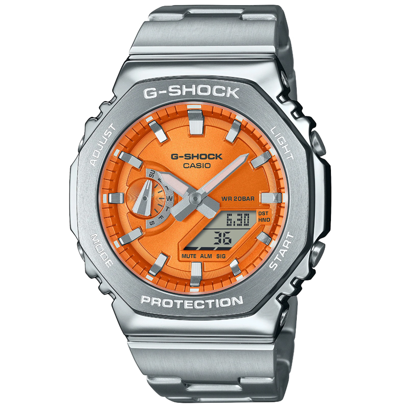 Casio G-Shock G-STEEL Analog-Digital Orange Dial Steel Men's Watch GM2110D-4A