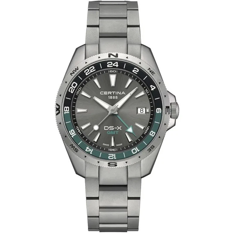 Certina DS-X GMT 41.2mm Grey Dial Men's Watch C0474521108100