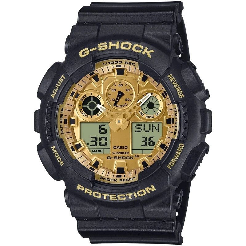 Casio G-Shock Analog-Digital GA-100 Series Gold Dial Men's Watch GA100GGB-1A9