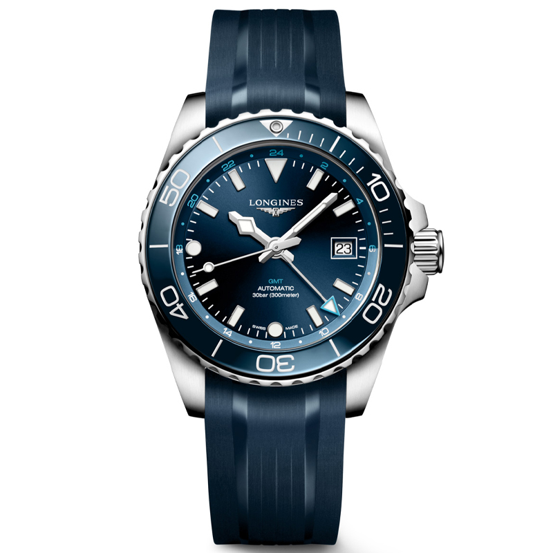 Longines HydroConquest GMT 41mm Blue Rubber Men's Watch L37904969