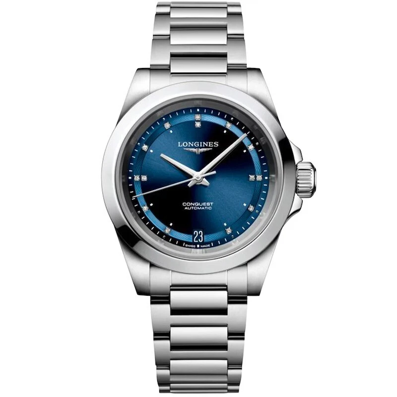 Longines Conquest Diamond Automatic 34mm Blue Dial Women's Watch L34304976