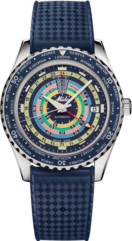 Mido Ocean Star Decompression Worldtimer Blue Men's Watch M0268291704100