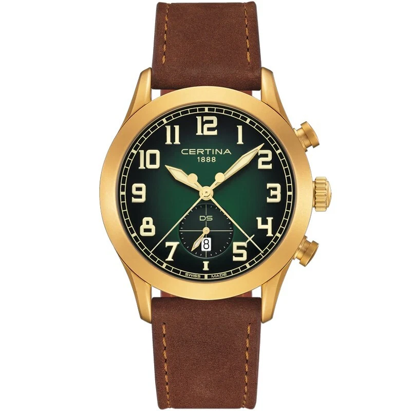 Certina DS Pilot 43mm Green Dial Men's Watch C0246173609200