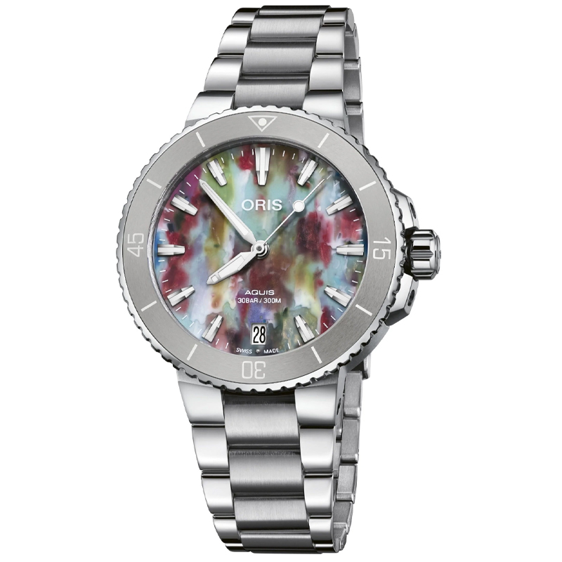 Aquis Date Upcycle PET Dial 36.5 Mm Unisex Watch 01 733 7770 4150-Set