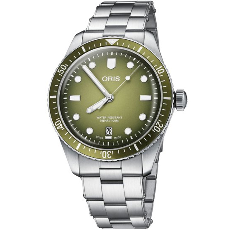 Oris Divers Sixty-Five Date 40mm Green Men's Watch 01 733 7707 4057-07 8 20 18