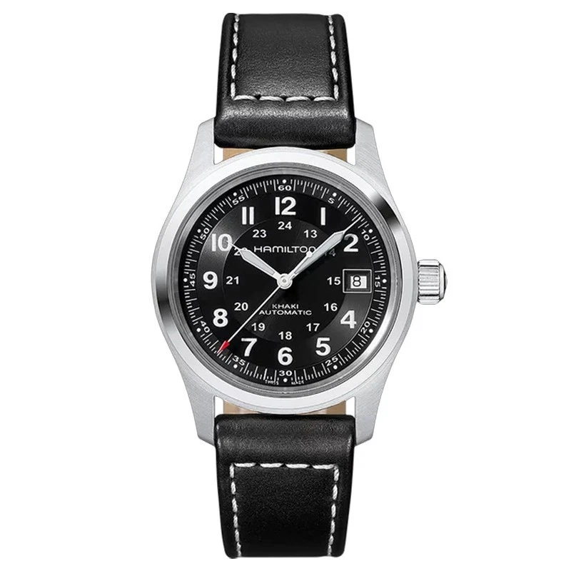 Hamilton Khaki Field Auto 38mm Black Dial Black Leather H70455733