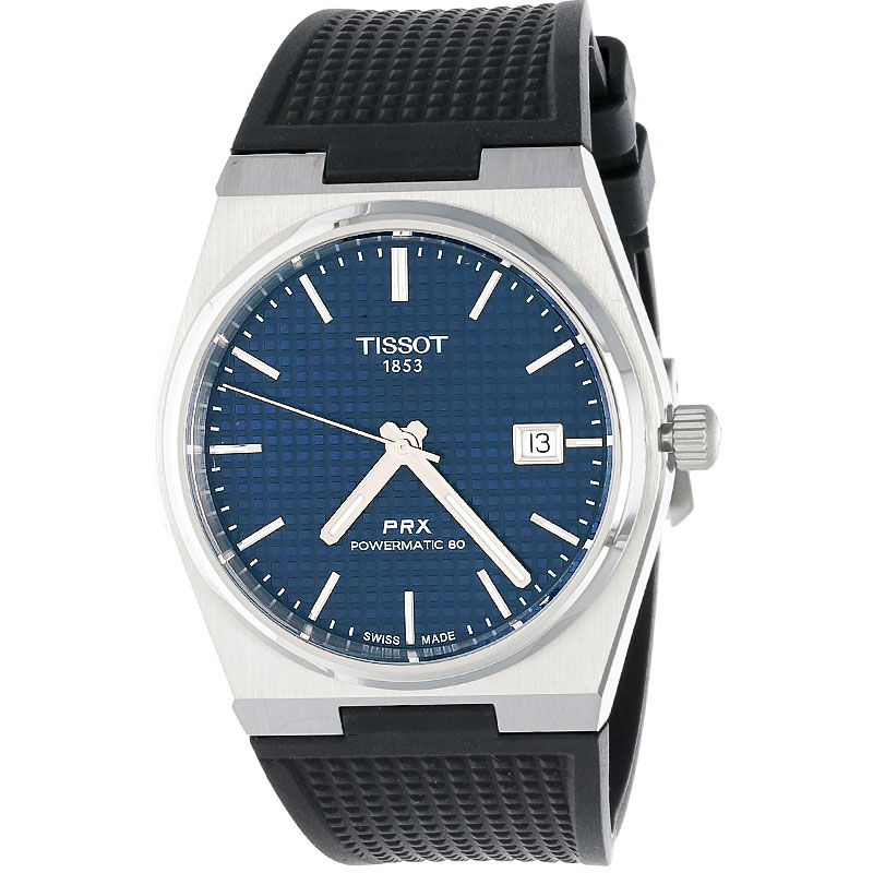 PRX Powermatic 80 40mm Steel Blue Leather Men's Watch T137.407.17.041.00 T1374071704100