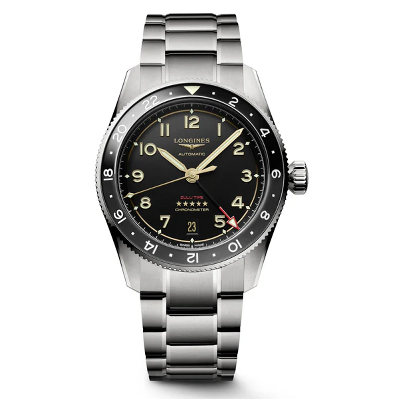 Longines Spirit Zulu Time 39mm Titanium Anthracite Men's Watch L38021536