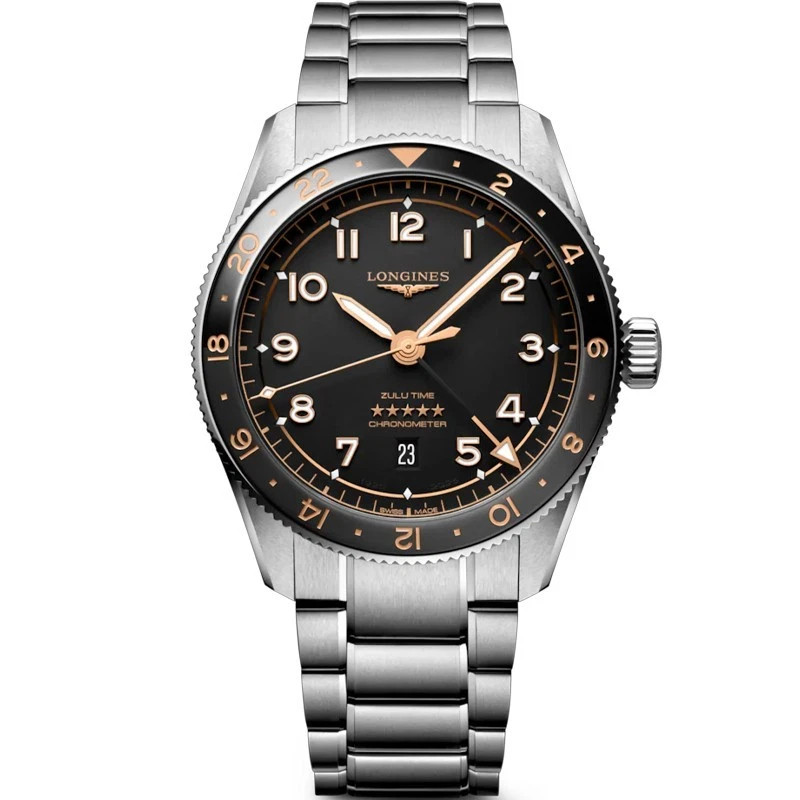 Longines Spirit Zulu Time 39mm Black Matt Dial Men's Watch L38024506