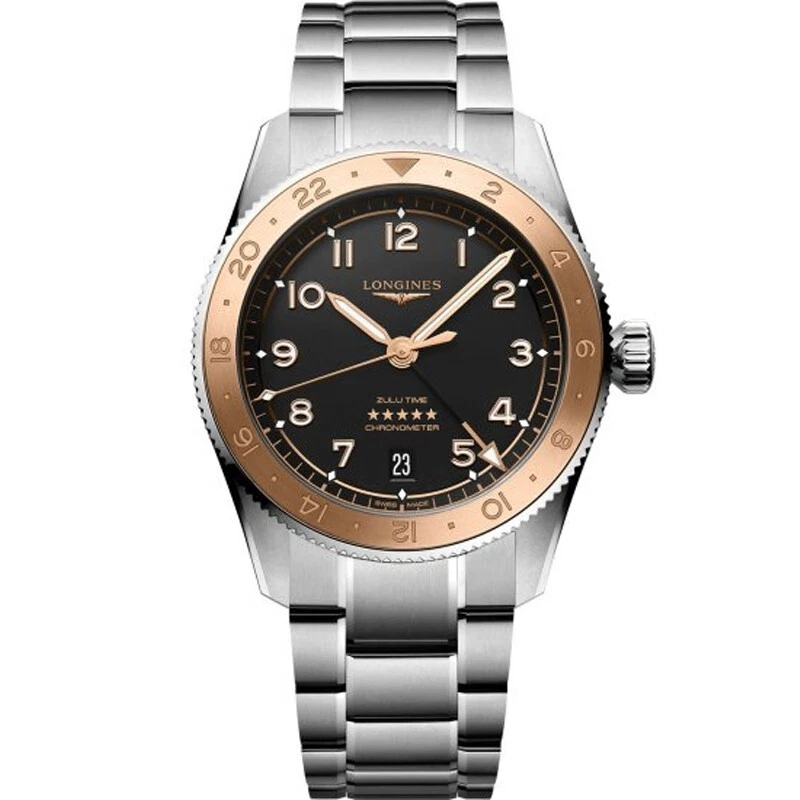 Longines Spirit Zulu Time 1925 GMT Automatic 39mm Black Dial Stainless Steel Bracelet Men's Swiss Watch L3.803.5.53.6 L38035536
