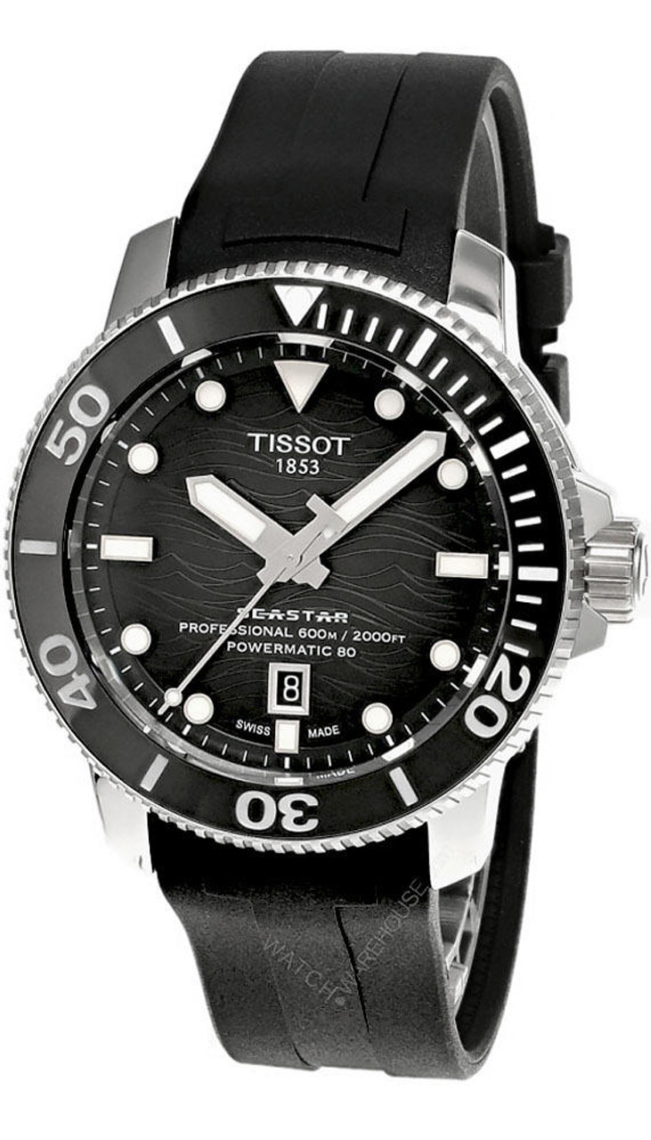Tissot Seastar 2000 Professional Powermatic 80 46mm Rubber Men's Watch T120.607.17.441.00 T1206071744100