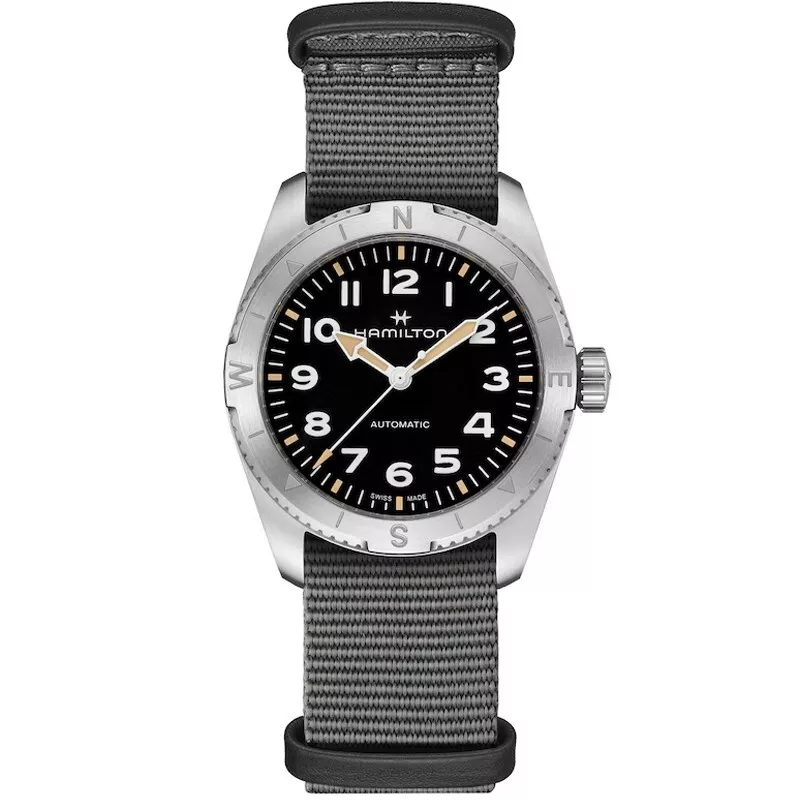 Hamilton Khaki Field Expedition Auto 37mm Black Dial Grey NATO H70225930