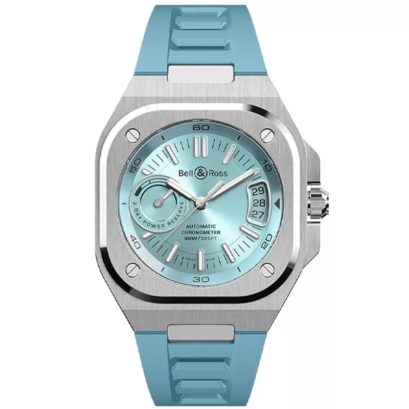 Bell and Ross BR-X5 Auto Ice Blue Dial 41mm Strap Men's Watch BRX5RIBSTSRB