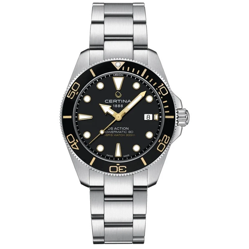 Certina DS Action Diver 40.5mm Black Dial Steel Men's Watch C0484071105101