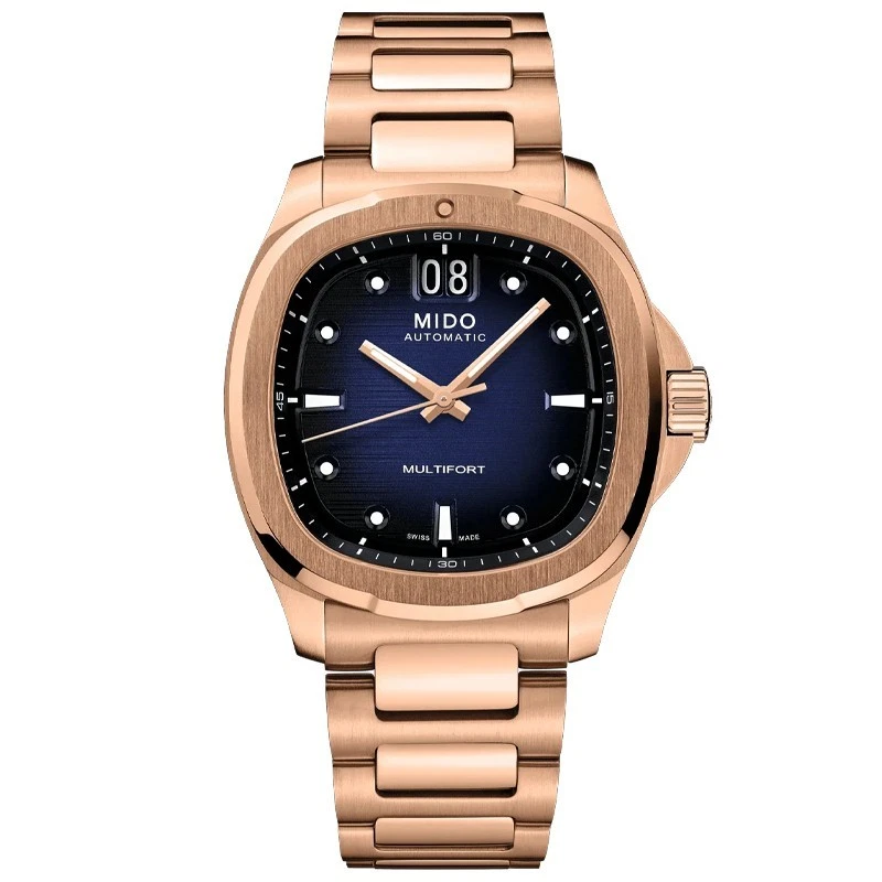 Mido Multifort TV Big Date Automatic 40mm Blue Dial Stainless Steel Bracelet Men's Swiss Watch M049.526.33.041.00 M0495263304100