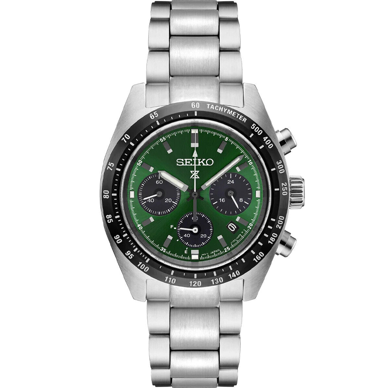 Seiko Prospex Speedtimer Solar Chronograph Green Dial Men's Watch SSC933