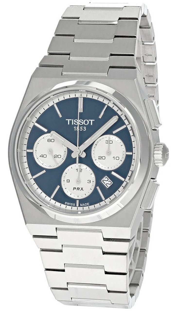 Tissot PRX Automatic Chronograph 42mm Blue Dial Stainless Steel Bracelet Men's Watch T137.427.11.041.00