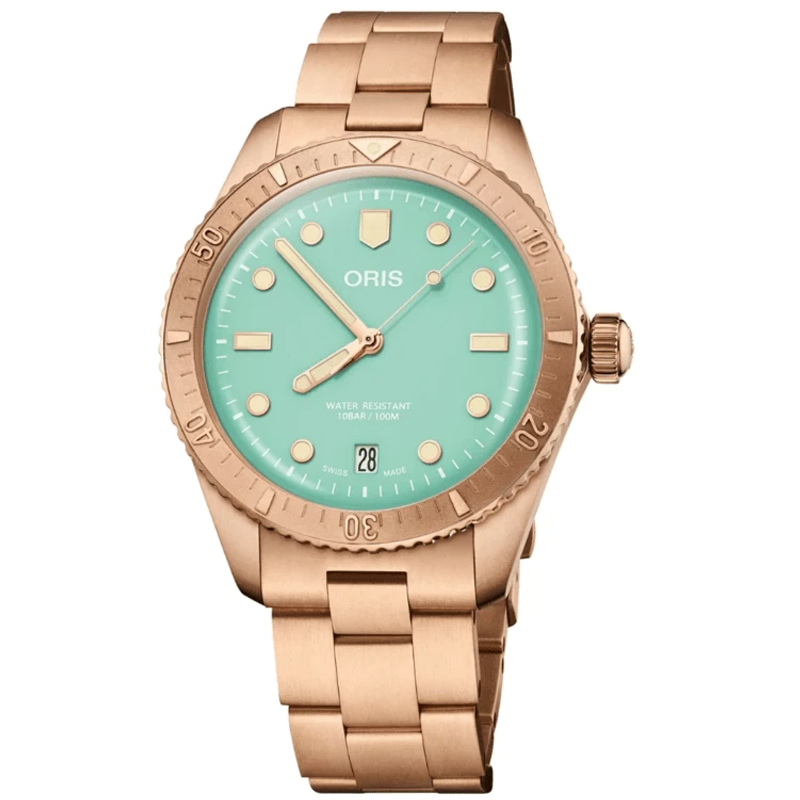 Divers Sixty-Five Cotton Candy Green Dial Bronze Unisex Watch 01 733 7771 3157-07 8 19 15