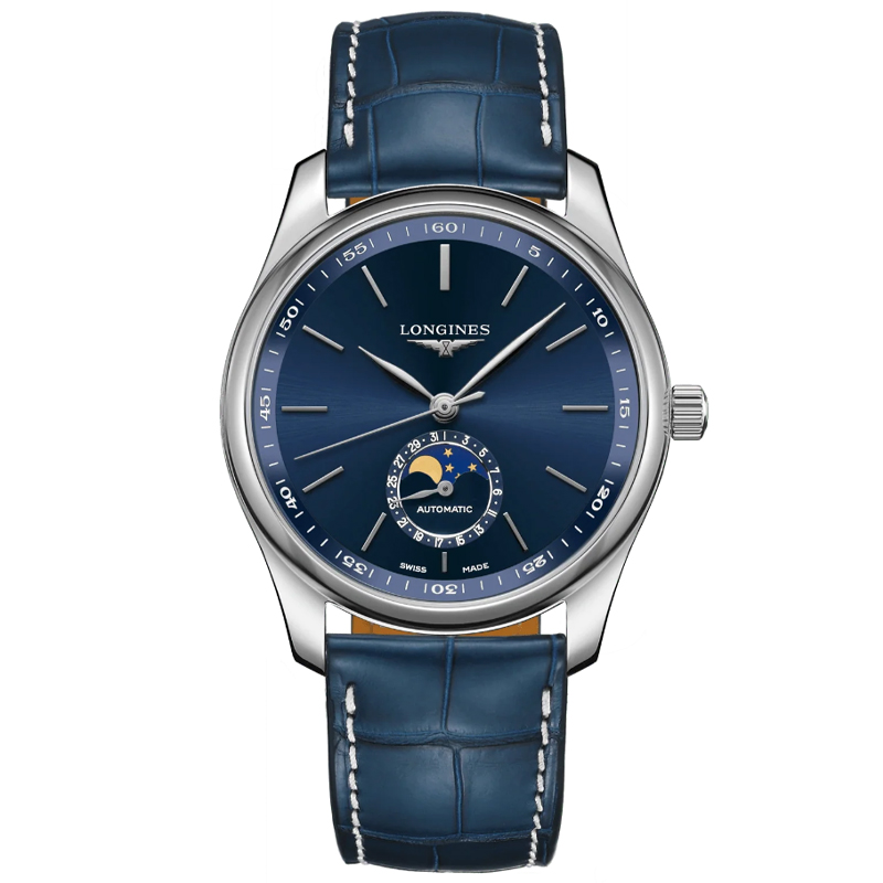 Longines Master Collection 40mm Moonphase Blue Strap Men's Watch L29094920