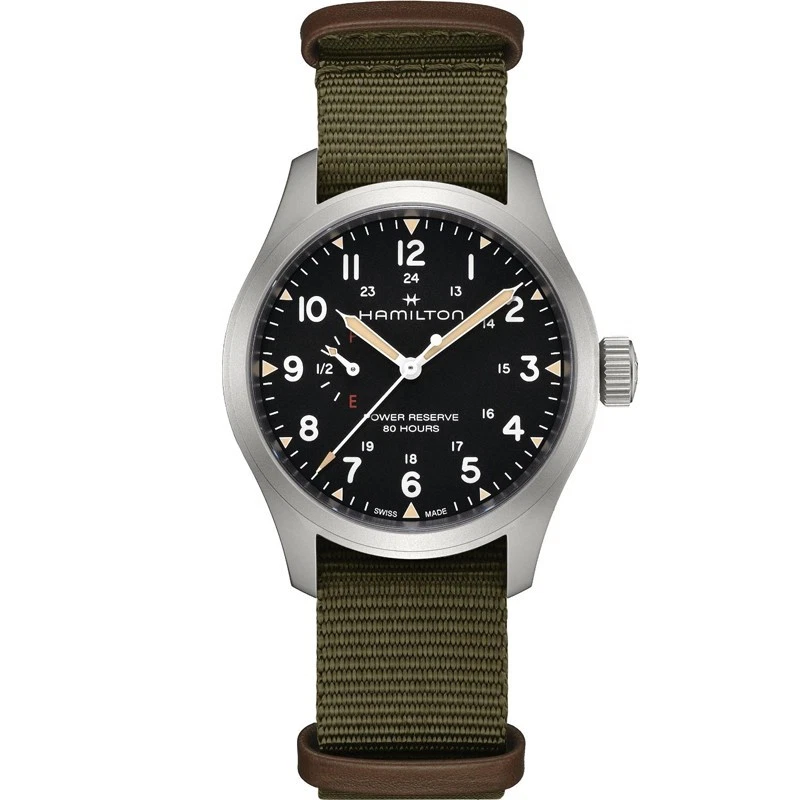 Hamilton Khaki Field Mechanical Power Reserve 40mm Black NATO H69509930