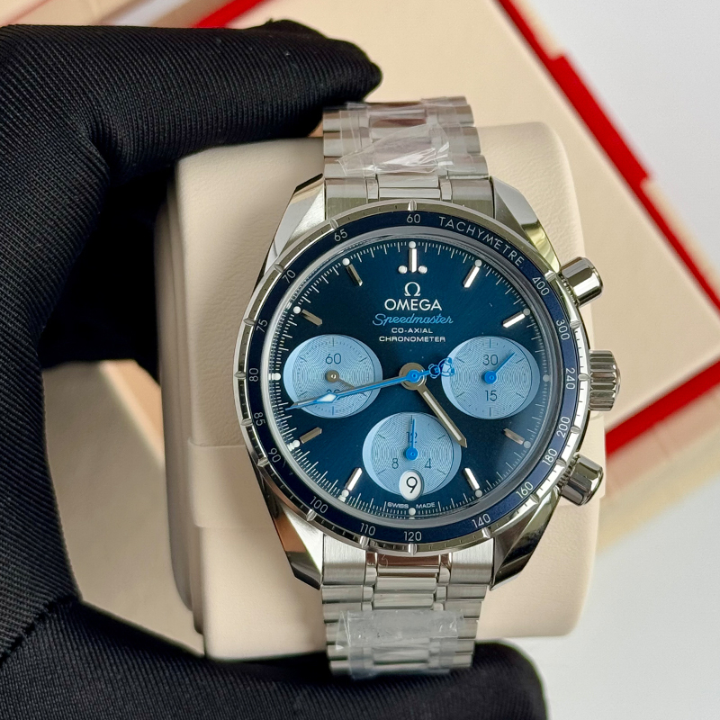 Omega Speedmaster 38mm Chronograph Steel Blue Dial Unisex 324.30.38.50.03.002 32430385003002