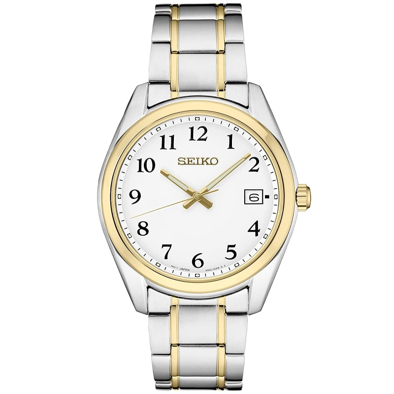 Seiko Essentials Stainless Steel Two-Tone White Dial Men's watch SUR460