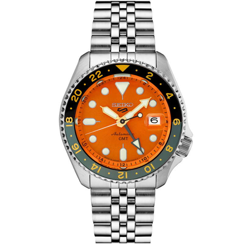 Seiko 5 Sports SKX Sports GMT Series Orange Dial Men's Watch SSK005