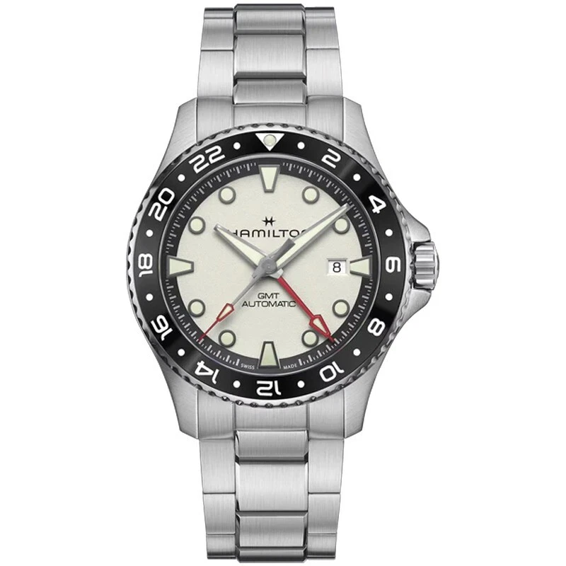 Hamilton Khaki Navy Scuba Auto GMT 43mm White Dial Bracelet H82555150