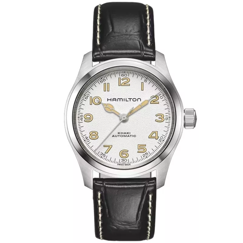 Hamilton Khaki Field Murph Auto 38mm White Dial Black Leather H70405710