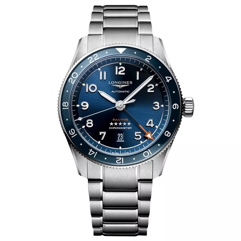 Longines Spirit Zulu Time 42mm Blue Dial GMT Steel Men's Watch L38124936