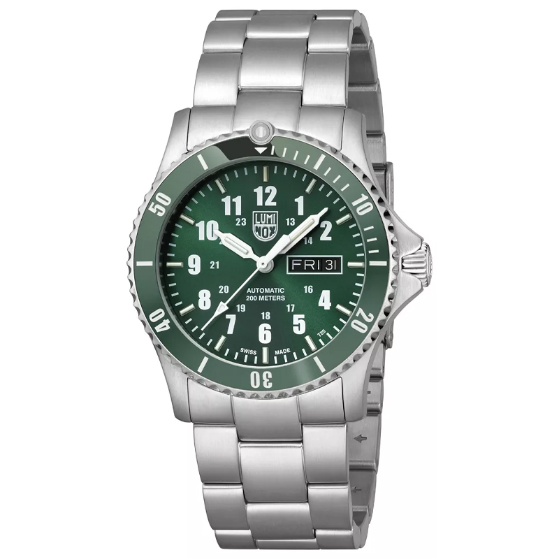 Luminox Green Ceramic Day Date Stainless Steel 42mm Auto Men's Watch XS.0937