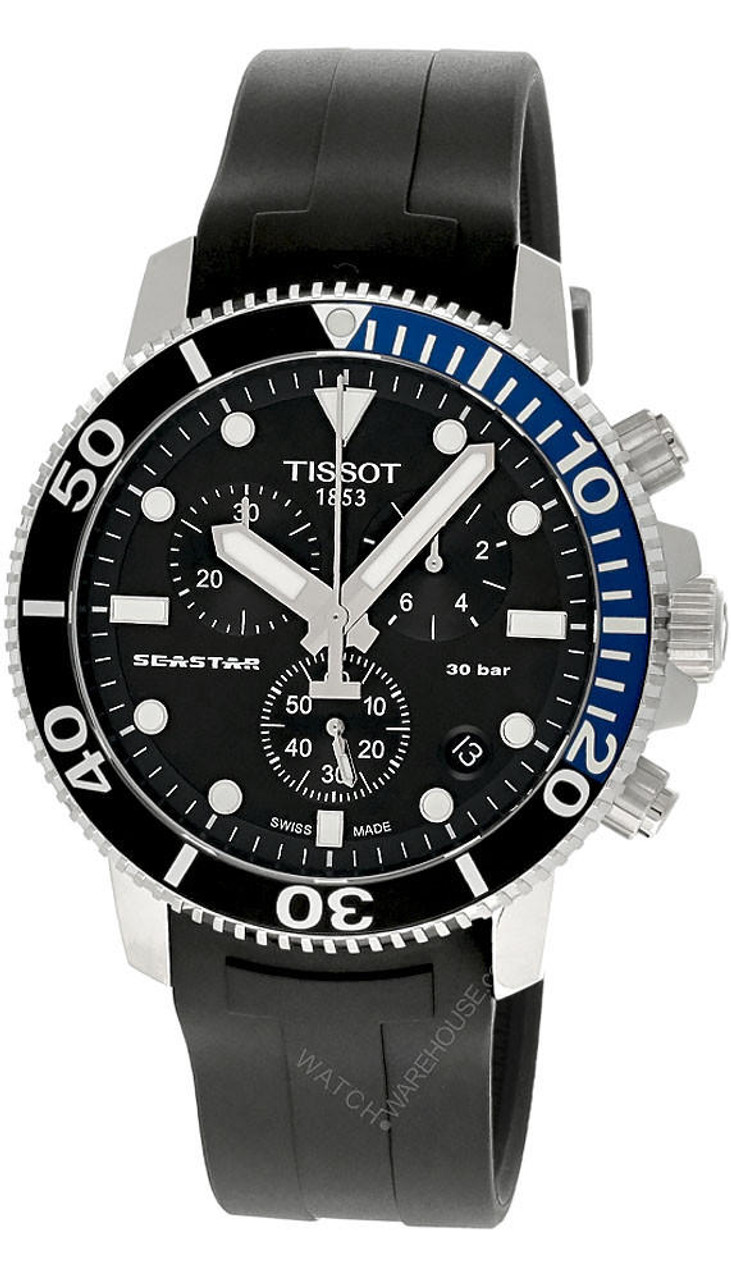 Tissot Seastar 1000 CHRONO 45.5mm Black Rubber Men's Watch T120.417.17.051.02 T1204171705102
