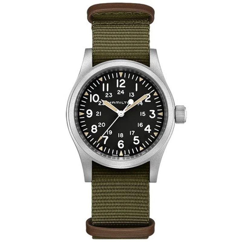 Hamilton Khaki Field Mechanical 38mm Black Green NATO H69439931