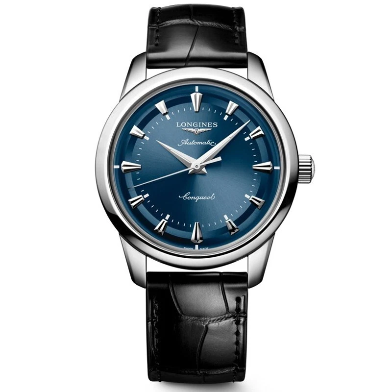 Longines Conquest Heritage 40mm Blue Dial Leather Men's Watch L16504922