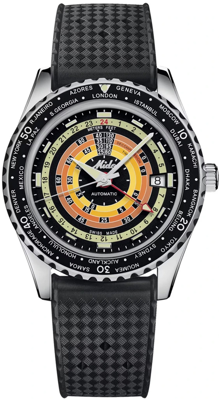 Mido Ocean Star Decompression Worldtimer Black Men's Watch M0268291705100