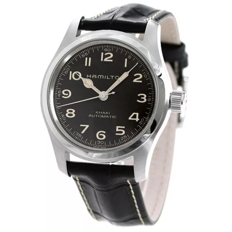 Hamilton Khaki Field Murph Auto 38mm Black Dial Black Leather H70405730