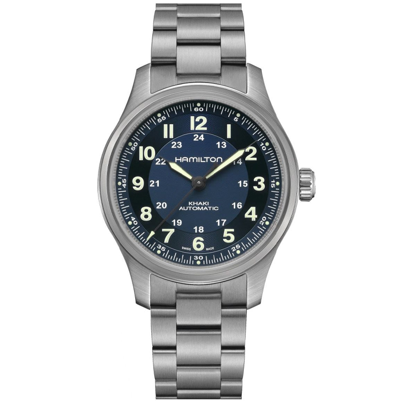 Hamilton Khaki Field Titanium Auto 42mm Blue Dial Titanium Bracelet H70545140