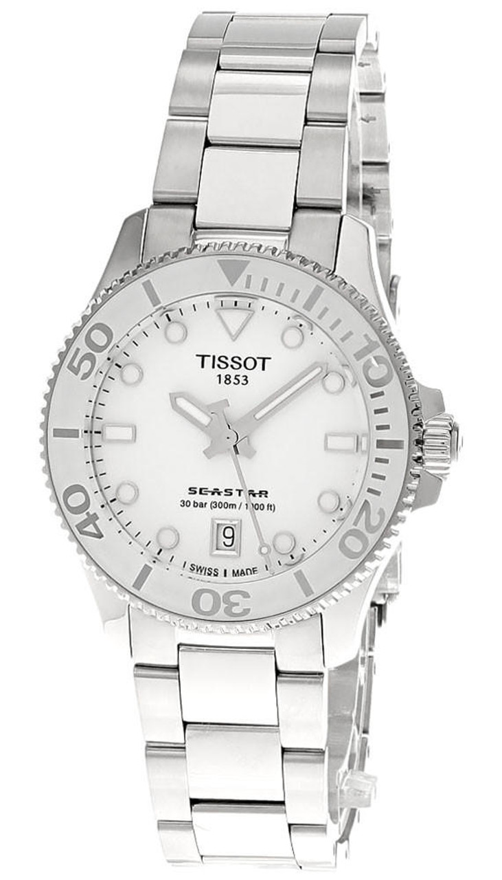Tissot Seastar 1000 36mm Steel White Dial Unisex Watch T120.210.11.011.00 T1202101101100