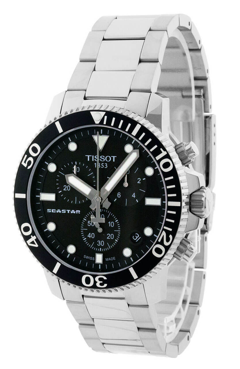 Tissot Seastar 1000 45.5mm CHRONO Black Dial Men's Watch T120.417.11.051.00 T1204171105100