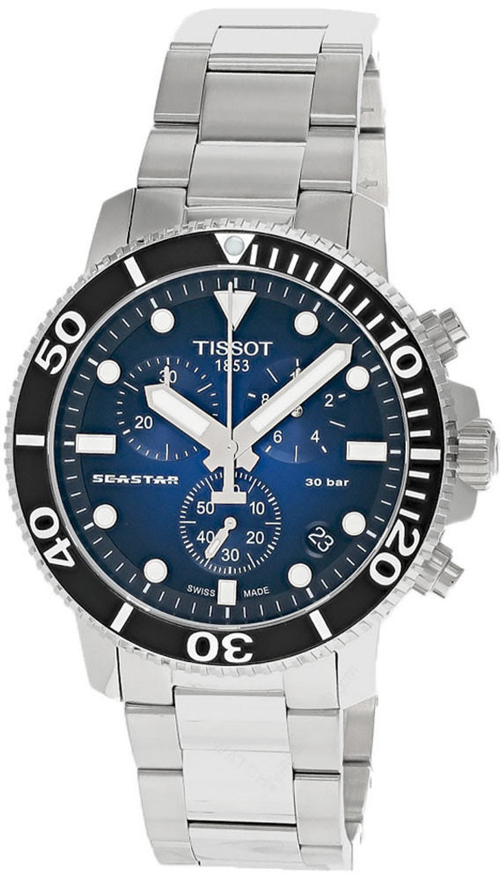 Tissot Seastar 1000 CHRONO 45.5mm Steel Blue Dial Men's Watch T120.417.11.041.01 T1204171104101