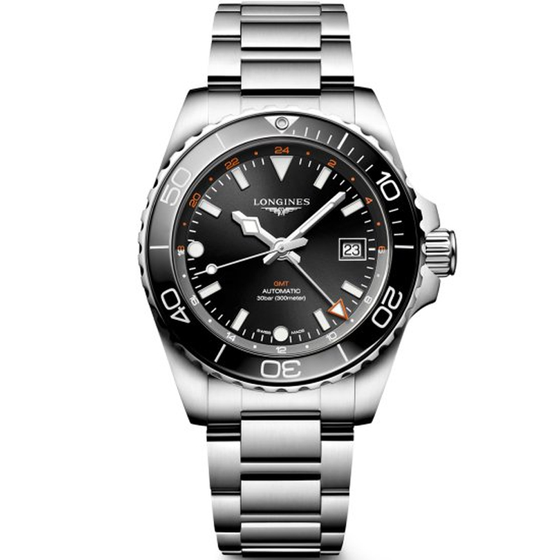 Longines HydroConquest GMT 41mm Black Dial Steel Men's Watch L37904566