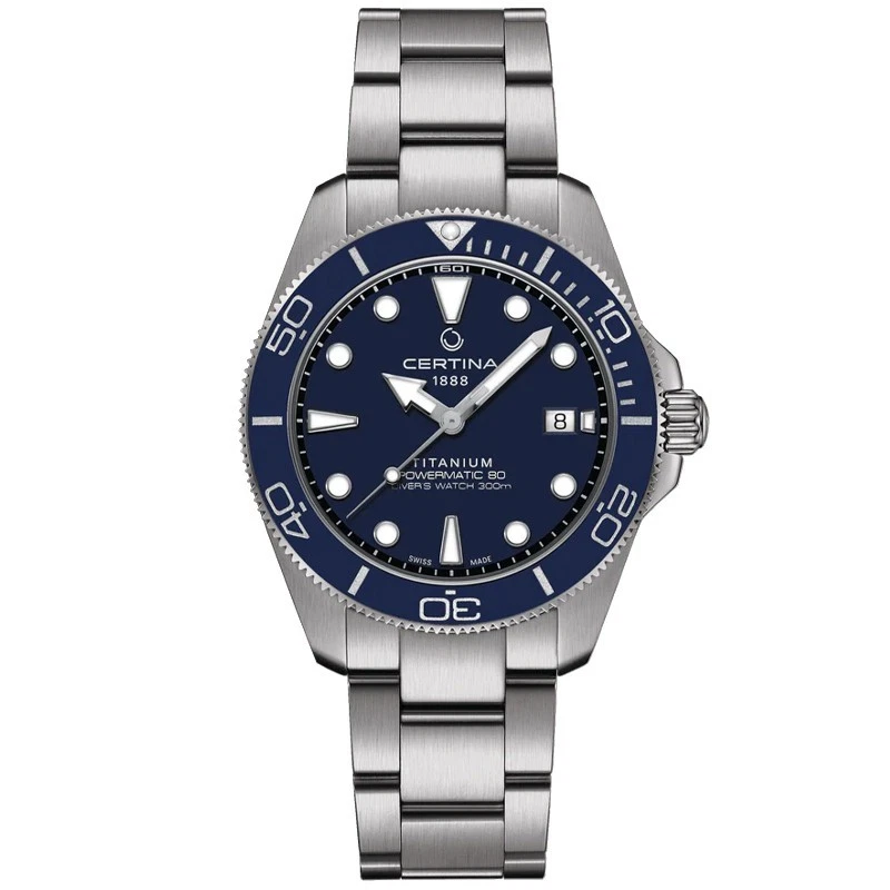 Certina DS Action Diver Powermatic 80 40.5mm Blue Dial Stainless Steel Bracelet Men's Swiss Watch C048.407.44.041.00 C0484074404100 / C048.407.44.041.00