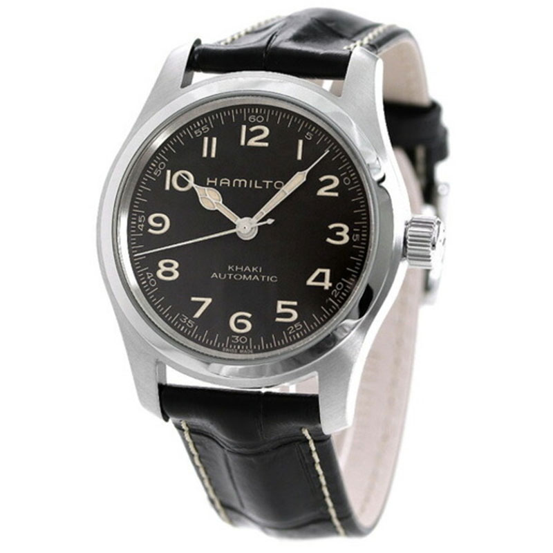 Hamilton Khaki Field Murph Auto 42mm Black Dial Black Leather H70605731